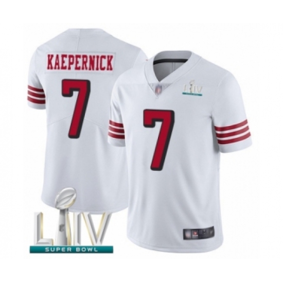 Men's San Francisco 49ers #7 Colin Kaepernick Limited White Rush Vapor Untouchable Super Bowl LIV Bound Football Jersey - Ujersey