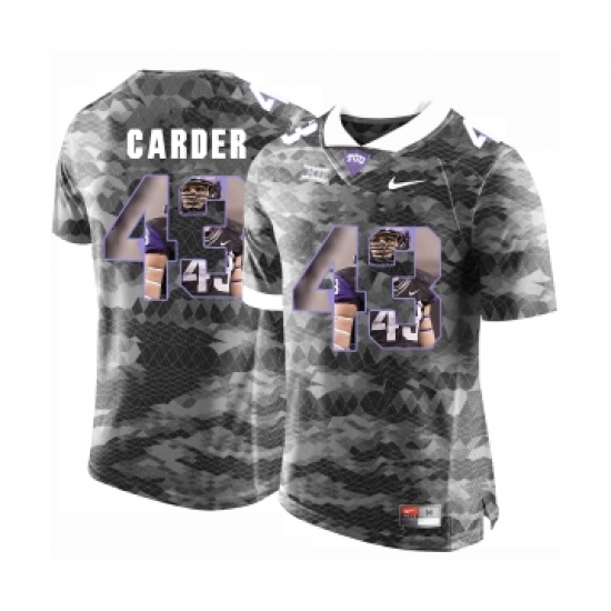 TCU Horned Frogs 43 Tank Carder Gray College With Portrait Print Football Limited Jersey - Ujersey
