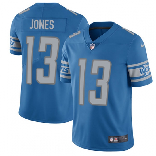 Youth Nike Detroit Lions #13 T.J. Jones Blue Team Color Vapor Untouchable Elite Player NFL Jersey - Ujersey