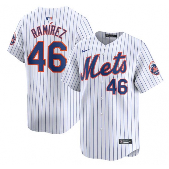 Men's New York Mets #46 Yohan Ramirez White 2024 Home Limited Stitched Baseball Jersey - Ujersey