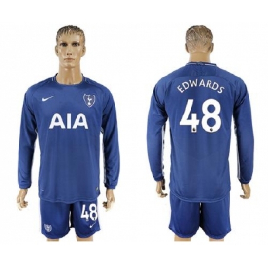 Tottenham Hotspur #48 Edwards Away Long Sleeves Soccer Club Jersey