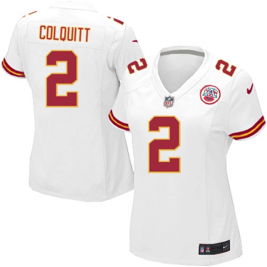 Women's Nike Kansas City Chiefs #2 Dustin Colquitt Game White NFL Jersey - Ujersey