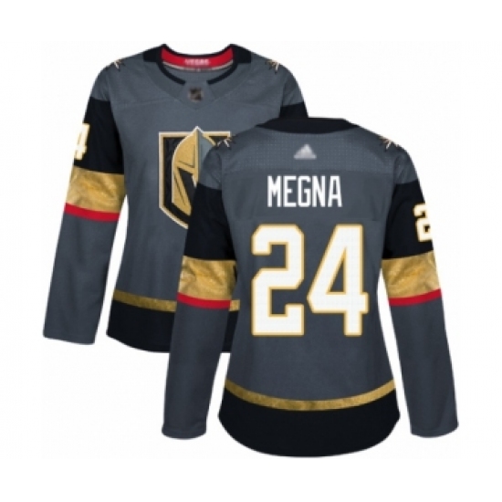 Women's Vegas Golden Knights #24 Jaycob Megna Authentic Gray Home Hockey Jersey - Ujersey
