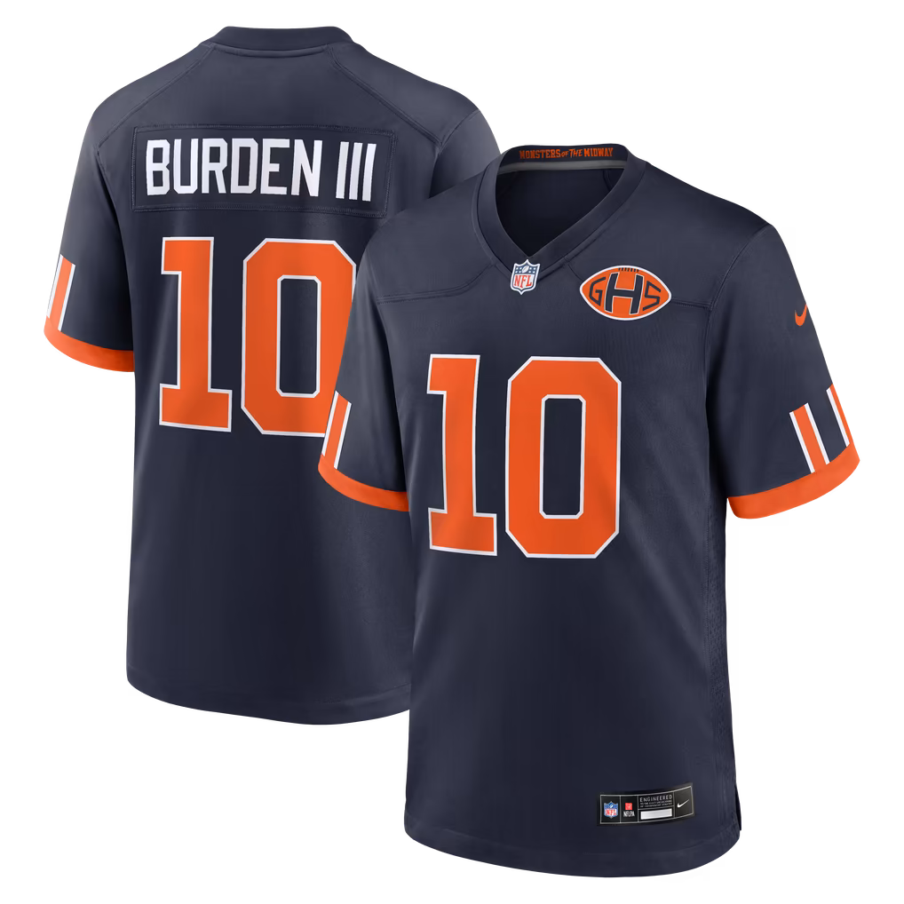 Men's Chicago Bears Luther Burden III Nike Navy 2026 Rivalries Collection Game Jersey - Ujersey