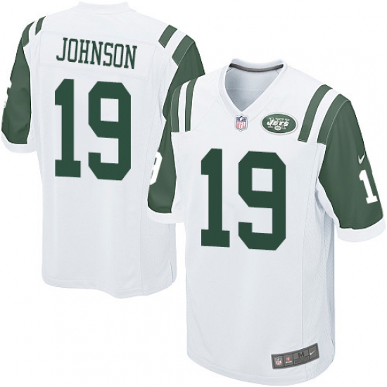 Men's Nike New York Jets #19 Keyshawn Johnson Game White NFL Jersey - Ujersey