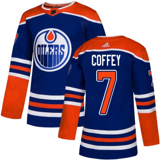 Youth Adidas Edmonton Oilers #7 Paul Coffey Authentic Royal Blue Alternate NHL Jersey - Ujersey