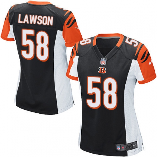 Women's Nike Cincinnati Bengals #58 Carl Lawson Game Black Team Color NFL Jersey
