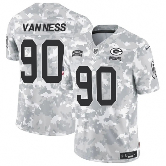 Men's Green Bay Packers #90 Lukas Van Ness 2024 F.U.S.E Arctic Camo Salute To Service Limited Stitched Football Jersey - Ujersey
