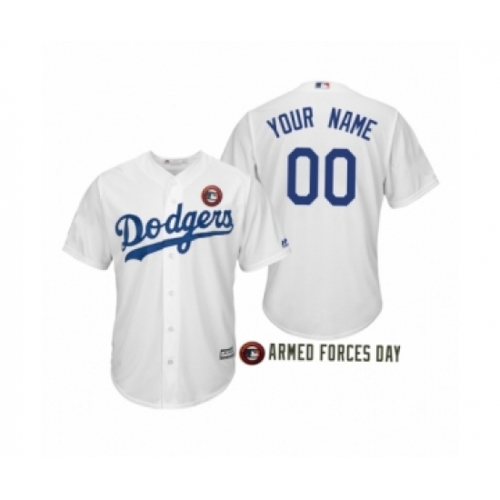 2019 Armed Forces Day Custom Los Angeles Dodgers White Cool Base Jersey - Ujersey
