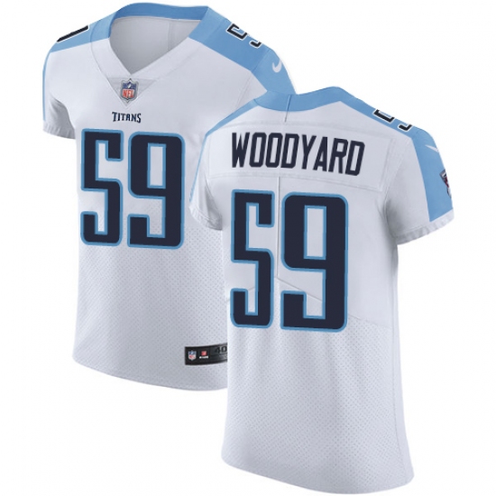Men's Nike Tennessee Titans #59 Wesley Woodyard White Vapor Untouchable Elite Player NFL Jersey - Ujersey