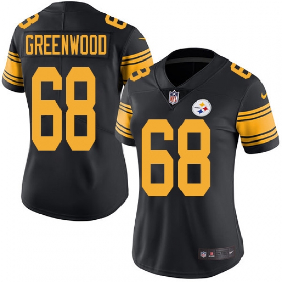 Women's Nike Pittsburgh Steelers #68 L.C. Greenwood Limited Black Rush Vapor Untouchable NFL Jersey - Ujersey