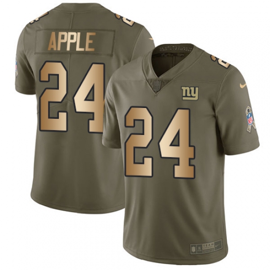 Youth Nike New York Giants #24 Eli Apple Limited Olive/Gold 2017 Salute to Service NFL Jersey - Ujersey