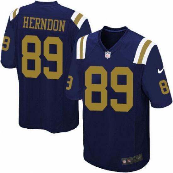 Men's Nike New York Jets #89 Chris Herndon Limited Navy Blue Alternate NFL Jersey - Ujersey
