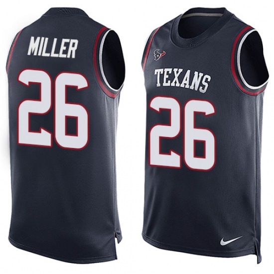 Men's Nike Houston Texans #26 Lamar Miller Limited Navy Blue Player Name & Number Tank Top NFL Jersey - Ujersey