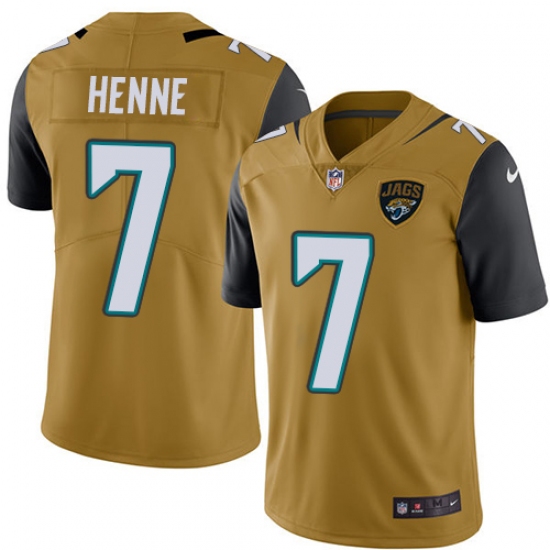 Men's Nike Jacksonville Jaguars #7 Chad Henne Limited Gold Rush Vapor Untouchable NFL Jersey