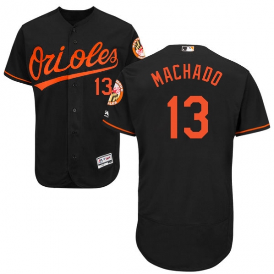 Men's Majestic Baltimore Orioles #13 Manny Machado Black Alternate Flex Base Authentic Collection MLB Jersey - Ujersey
