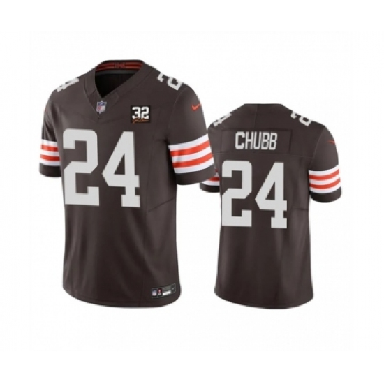 Men's Nike Cleveland Browns #24 Nick Chubb Brown 2023 F.U.S.E. Jim Brown Memorial Vapor Untouchable Limited Football Stitched Jersey - Ujersey