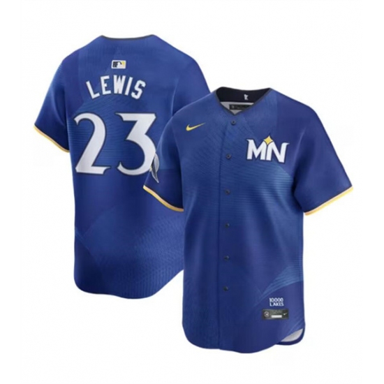 Men's Minnesota Twins #23 Royce Lewis Royal 2024 City Connect Limited Stitched Baseball Jersey - Ujersey