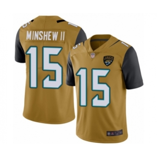 Youth Jacksonville Jaguars #15 Gardner Minshew II Limited Gold Rush Vapor Untouchable Football Jersey - Ujersey