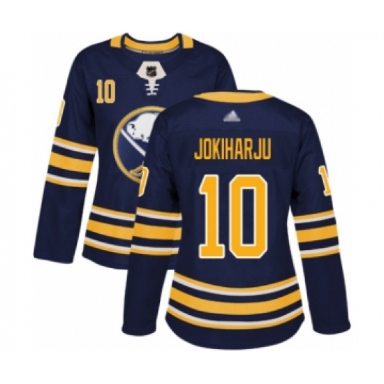 Women's Buffalo Sabres #10 Henri Jokiharju Authentic Navy Blue Home Hockey Jersey - Ujersey