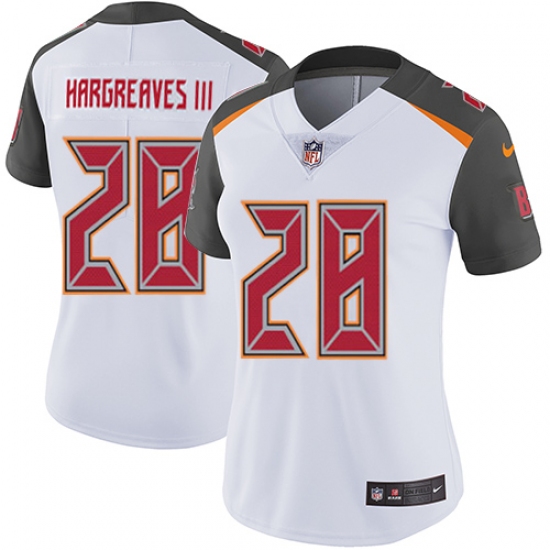 Women's Nike Tampa Bay Buccaneers #28 Vernon Hargreaves III White Vapor Untouchable Limited Player NFL Jersey - Ujersey