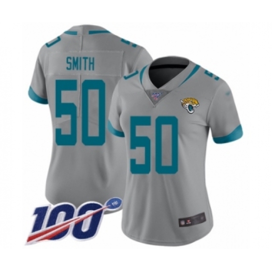 Women's Jacksonville Jaguars #84 Keelan Cole Silver Inverted Legend Limited 100th Season Football Jersey - Ujersey