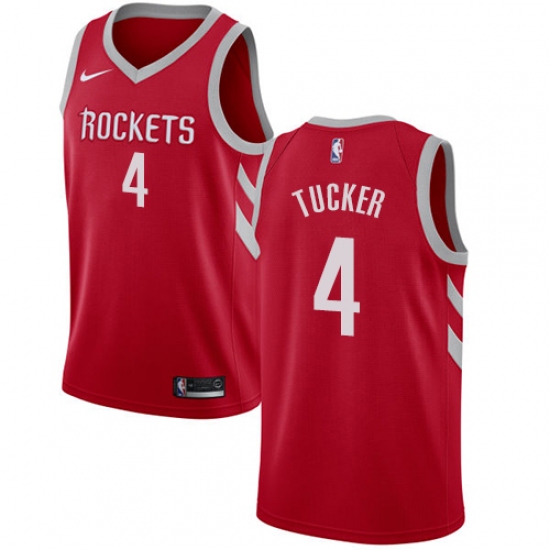 Men's Nike Houston Rockets #4 PJ Tucker Red NBA Swingman Icon Edition Jersey - Ujersey