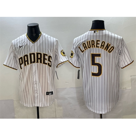 Men's San Diego Padres #5 Ramón Laureano White Cool Base Stitched Baseball Jersey - Ujersey