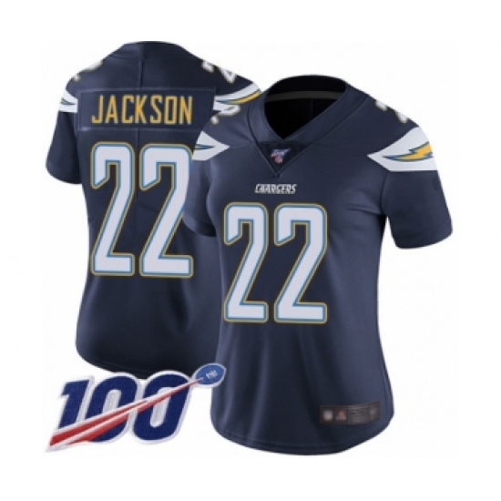 Women's Los Angeles Chargers #22 Justin Jackson Navy Blue Team Color Vapor Untouchable Limited Player 100th Season Football Jerseyball Jersey - Ujersey