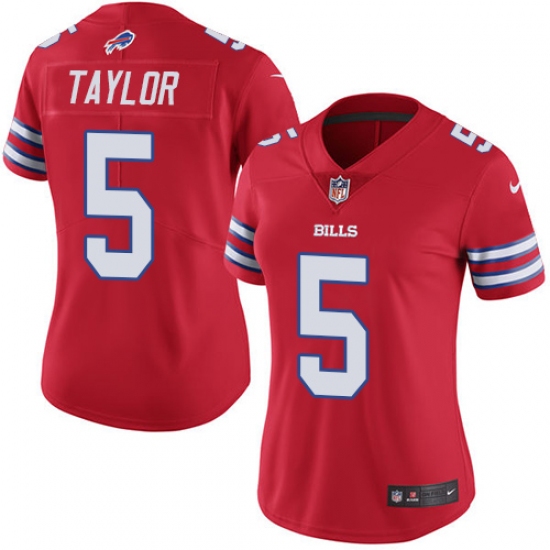 Women's Nike Buffalo Bills #5 Tyrod Taylor Limited Red Rush Vapor Untouchable NFL Jersey - Ujersey