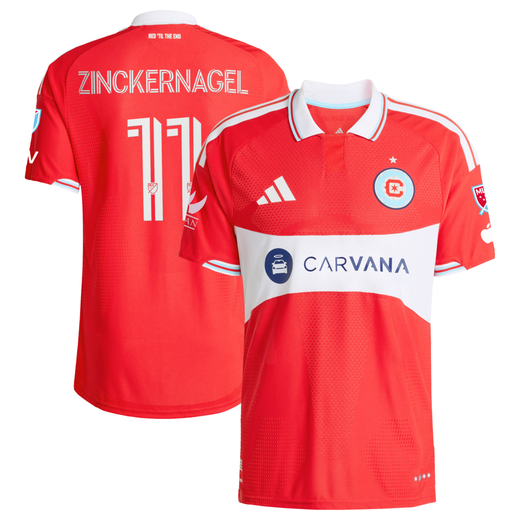 Men's Chicago Fire Philip Zinckernagel adidas Red 2026 Forever Red On-Field Authentic Patch Jersey - Ujersey