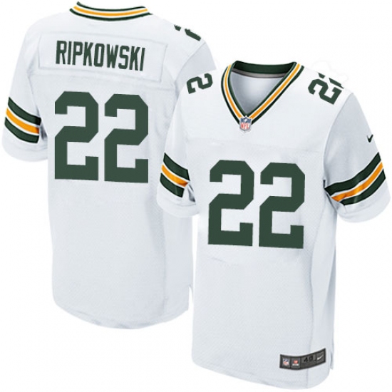 Men's Nike Green Bay Packers #22 Aaron Ripkowski Elite White NFL Jersey - Ujersey
