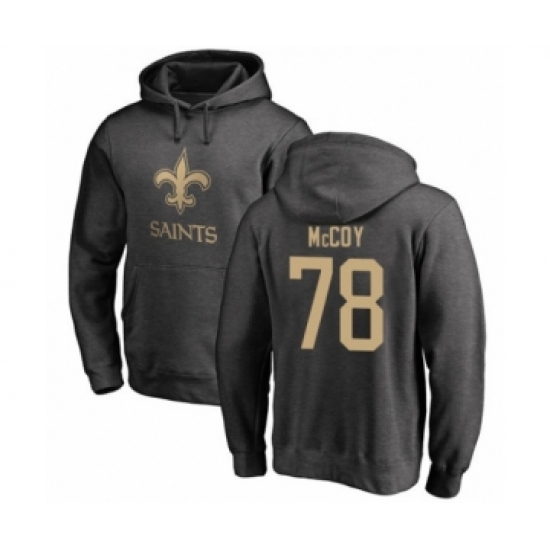 Football New Orleans Saints #78 Erik McCoy Ash One Color Pullover Hoodie - Ujersey
