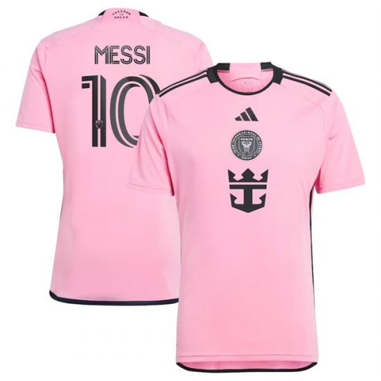 Men's Inter Miami CF #10 Lionel Messi Pink 2024-25 Home Soccer Jersey - Ujersey