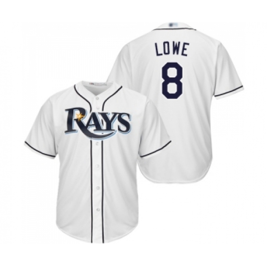 Men's Tampa Bay Rays #8 Brandon Lowe Replica White Home Cool Base Baseball Jersey - Ujersey