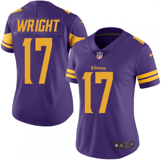Women's Nike Minnesota Vikings #17 Jarius Wright Elite Purple Rush Vapor Untouchable NFL Jersey - Ujersey