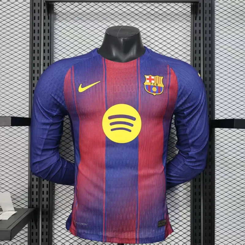 Soccer Jersey Barcelona Home Long Sleeve Shirt 2025/26 - Ujersey NHL