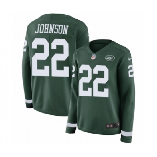 Women's Nike New York Jets #22 Trumaine Johnson Limited Green Therma Long Sleeve NFL Jersey - Ujersey