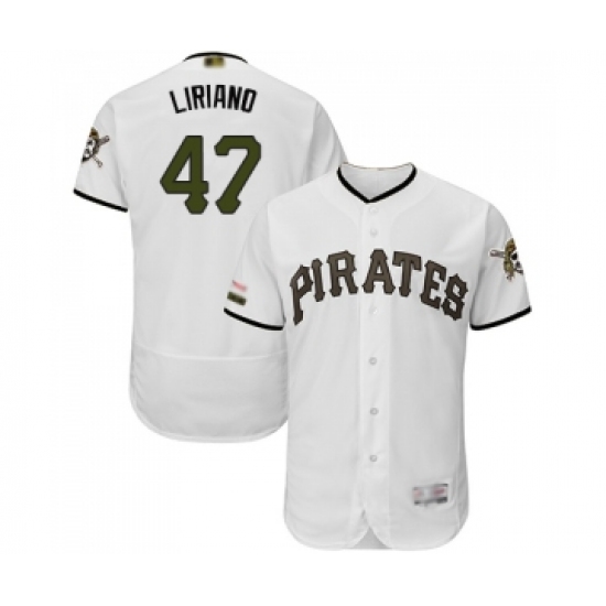 Men's Pittsburgh Pirates #47 Francisco Liriano White Alternate Authentic Collection Flex Base Baseball Jersey - Ujersey