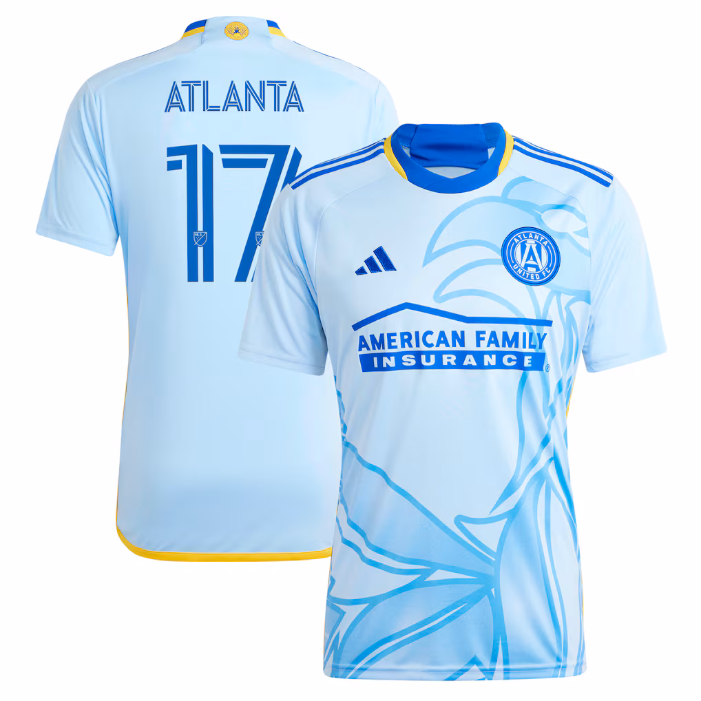 Men's Atlanta United FC #17 adidas Light Blue 2024 The Resurgens Kit Replica Player Jersey