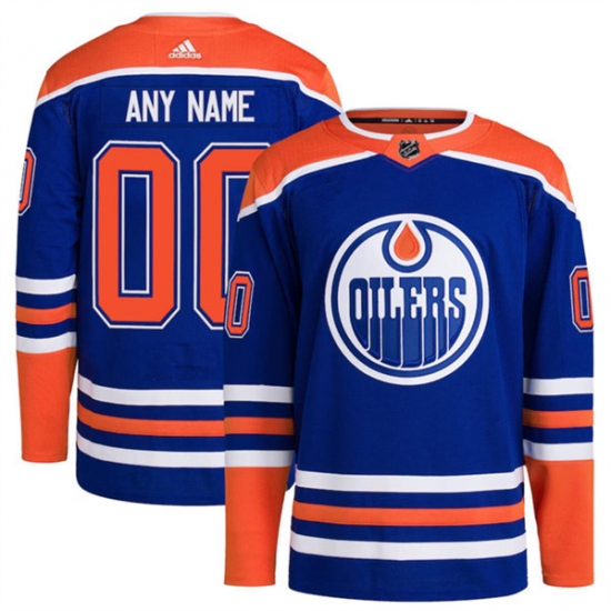 Men's Edmonton Oilers Custom Royal Adidas Stitched Jersey - Ujersey