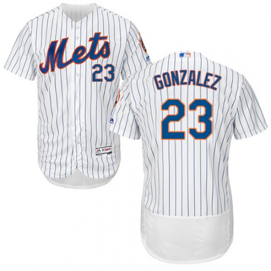 Men's Majestic New York Mets #23 Adrian Gonzalez White Home Flex Base Authentic Collection MLB Jersey - Ujersey