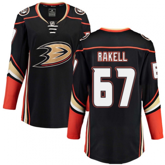 Women's Anaheim Ducks #67 Rickard Rakell Fanatics Branded Black Home Breakaway NHL Jersey - Ujersey