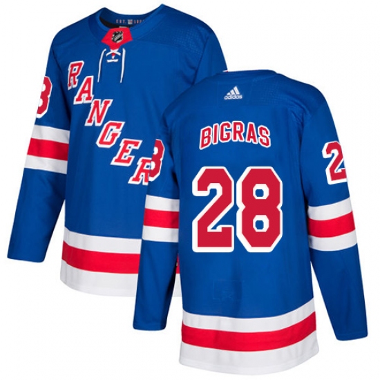 Men's Adidas New York Rangers #28 Chris Bigras Premier Royal Blue Home NHL Jersey - Ujersey