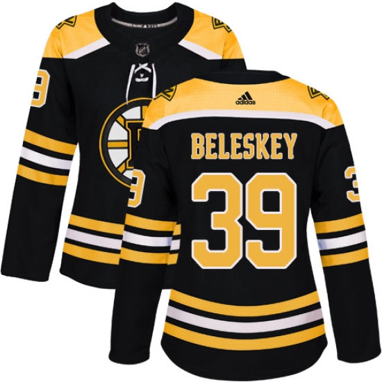 Women's Adidas Boston Bruins #39 Matt Beleskey Authentic Black Home NHL Jersey - Ujersey