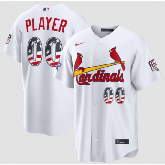 Men's St. Louis Cardinals Active Player Custom White 2026 All-Star Edition Stars & Stripes & USA 250 Fourth of July Home Stadium Stitched Baseball Jersey - Ujersey
