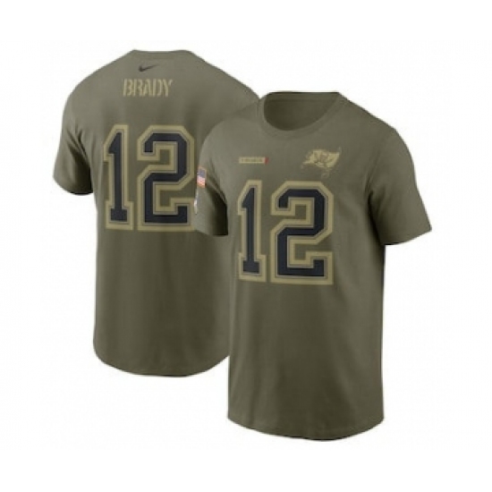 Men's Tampa Bay Buccaneers Tom Brady Football Camo 2021 Salute To Service Name & Number T-Shirt - Ujersey