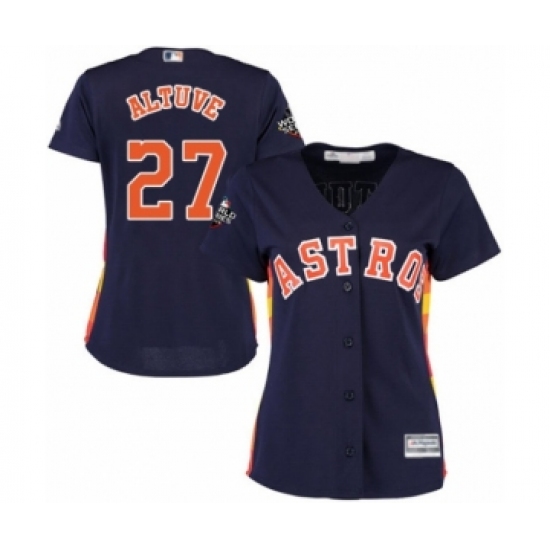 Women's Houston Astros #27 Jose Altuve Authentic Navy Blue Alternate Cool Base 2019 World Series Bound Baseball Jersey - Ujersey