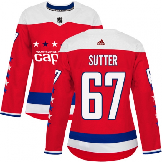Women's Adidas Washington Capitals #67 Riley Sutter Authentic Red Alternate NHL Jersey - Ujersey