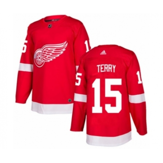 Men's Adidas Detroit Red Wings #15 Chris Terry Premier Red Home NHL Jersey - Ujersey